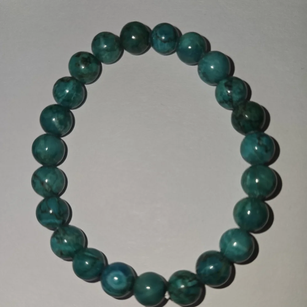 7-8mm Blue Apatite bracelet - Picture 6 of 9